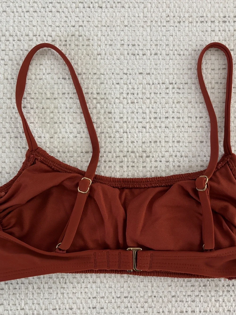 Smocked Rust Bralette Top, Size Small - Picture 3 of 7